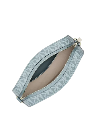 Michael Michael Kors Jet Set Small Signature Logo Camera Crossbody Bag Chambray