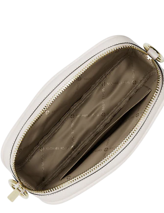 Michael Michael Kors Jet Set Small Signature Logo Camera Crossbody Bag Light Cream 