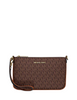 Michael Michael Kors Jet Set Small Signature Logo Convertible Wristlet Brown