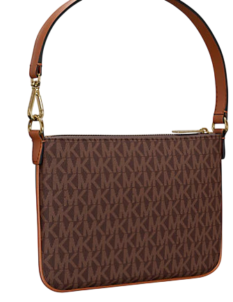 Michael Michael Kors Jet Set Small Signature Logo Convertible Wristlet Brown