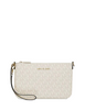 Michael Michael Kors Jet Set Small Signature Logo Convertible Wristlet  Light Cream 