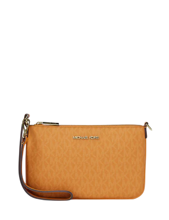 Michael Michael Kors Jet Set Small Signature Logo Convertible Wristlet Radiant Orange