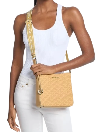 Michael Michael Kors Jet Set Small Signature Logo Crossbody Bag Honeywheat