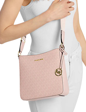 Michael Michael Kors Jet Set Small Signature Logo Crossbody Bag Powder Blush