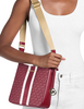 Michael Michael Kors Jet Set Small Signature Logo Stripe Crossbody Bag Cherry