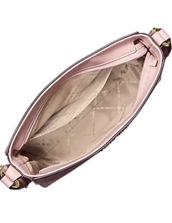 Michael Michael Kors Jet Set Small Signature Logo Stripe Crossbody Bag Powder Blush