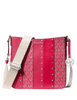 Michael Michael Kors Jet Set Small Studded Patchwork and Signature Logo Crossbody Dark Raspberry 