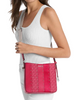 Michael Michael Kors Jet Set Small Studded Patchwork and Signature Logo Crossbody Dark Raspberry 