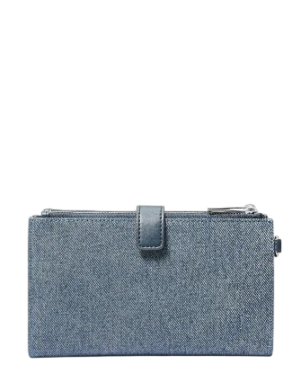 Michael Michael Kors Jet Set Travel Embellished Denim Wristlet Washed Denim