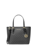 Michael Michael Kors Jet Set Travel Extra-Small Logo Top-Zip Tote Bag Black Gold Hardware