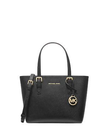 Michael Michael Kors Jet Set Travel Extra-Small Saffiano Leather Top-Zip Tote Bag Black