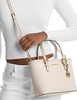 Michael Michael Kors Jet Set Travel Extra-Small Saffiano Leather Top-Zip Tote Bag Light Cream