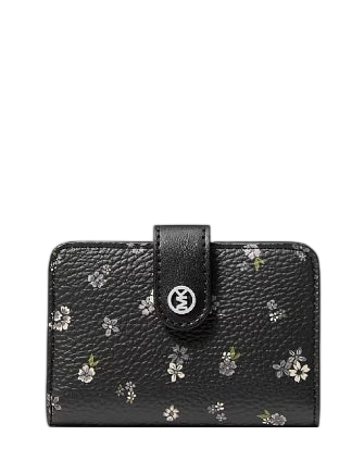Michael Michael Kors Jet Set Travel Floral Printed Billfold Wallet Black