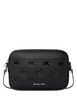 Michael Michael Kors Jet Set Travel Large Logo Debossed Camera Crossbody Bag Black