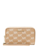 Michael Michael Kors Jet Set Travel Large Logo Jacquard Denim Smartphone Wallet Camel