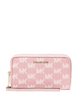 Michael Michael Kors Jet Set Travel Large Logo Jacquard Denim Smartphone Wallet Powder Blush