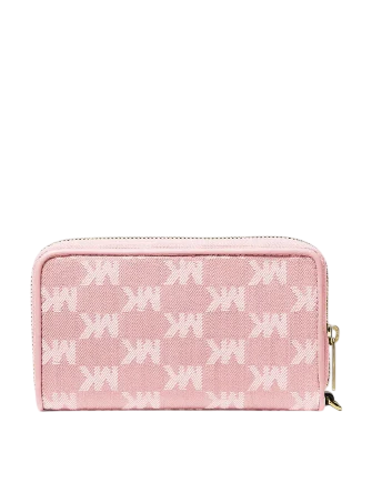 Michael Michael Kors Jet Set Travel Large Logo Jacquard Denim Smartphone Wallet Powder Blush
