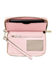 Michael Michael Kors Jet Set Travel Large Logo Jacquard Denim Smartphone Wallet Powder Blush