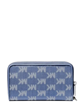 Michael Michael Kors Jet Set Travel Large Logo Jacquard Denim Smartphone Wristlet Denim