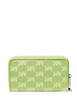 Michael Michael Kors Jet Set Travel Large Logo Jacquard Denim Smartphone Wristlet Lime