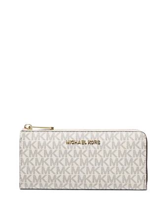 Michael Michael Kors Jet Set Travel Large Logo Quarter-Zip Wallet