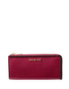 Michael Michael Kors Jet Set Travel Large Pebbled Leather Quarter-Zip Wallet Cherry