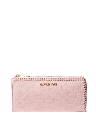 Michael Michael Kors Jet Set Travel Large Pebbled Leather Quarter-Zip Wallet