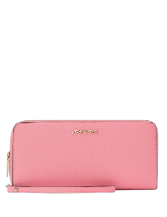 Michael Michael Kors Jet Set Travel Large Pebbled Leather Wristlet Carnation