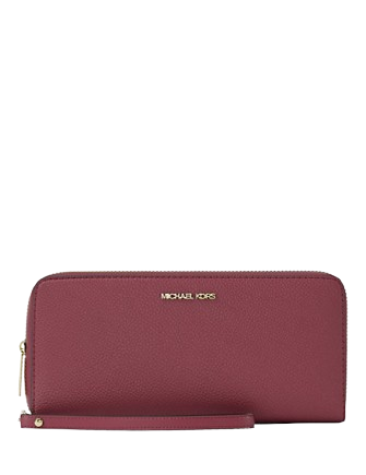 Michael Michael Kors Jet Set Travel Large Pebbled Leather Wristlet Cherry