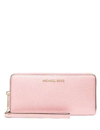 Michael Michael Kors Jet Set Travel Large Pebbled Leather Wristlet Powder Blush