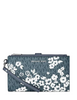 Michael Michael Kors Jet Set Travel Large Printed Signature Logo Wristlet Wallet Admiral