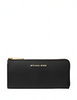 Michael Michael Kors Jet Set Travel Large Saffiano Leather Quarter Zip Wallet Black