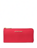 Michael Michael Kors Jet Set Travel Large Saffiano Leather Quarter Zip Wallet Bright Red