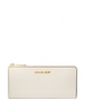 Michael Michael Kors Jet Set Travel Large Saffiano Leather Quarter Zip Wallet Light Cream