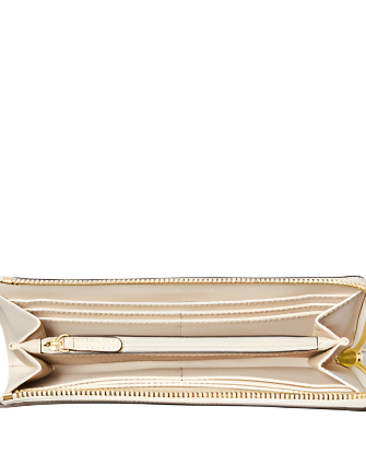 Michael Michael Kors Jet Set Travel Large Saffiano Leather Quarter Zip Wallet Light Cream