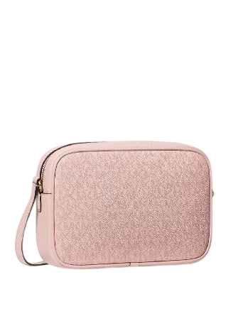 Michael Michael Kors Jet Set Travel Large Signature Logo Camera Crossbody Bag Powder Blush