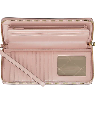 Michael Michael Kors Jet Set Travel Large Signature Logo Continental Wristlet Powder Blush