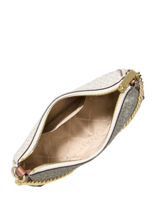 Michael Michael Kors Jet Set Travel Large Signature Logo Convertible Crossbody Bag Vanilla