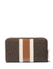 Michael Michael Kors Jet Set Travel Large Striped Signature Logo Smartphone Wallet Brown