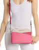 Michael Michael Kors Jet Set Travel Medium Color-Block Signature Logo Crossbody Bag Dark Raspberry 