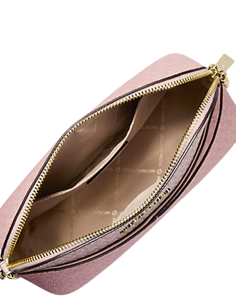 Michael Michael Kors Jet Set Travel Medium Color-Block Signature Logo Crossbody Bag Powder Blush