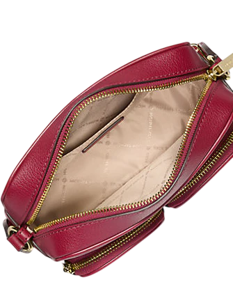 Michael Michael Kors Jet Set Travel Medium Leather Messenger Bag Cherry