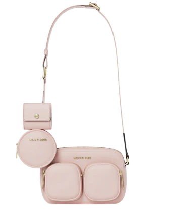 Michael Michael Kors Jet Set Travel Medium Leather Messenger Bag Powder Blush