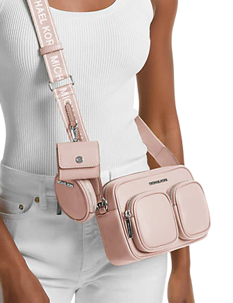 Michael Michael Kors Jet Set Travel Medium Leather Messenger Bag Powder Blush