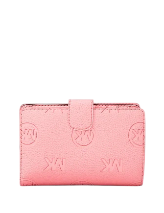 Michael Michael Kors Jet Set Travel Medium Logo Debossed Billfold Wallet Carnation