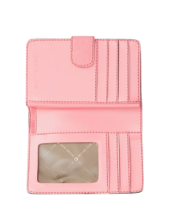 Michael Michael Kors Jet Set Travel Medium Logo Debossed Billfold Wallet Carnation