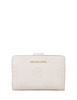 Michael Michael Kors Jet Set Travel Medium Logo Debossed Billfold Wallet Light Cream