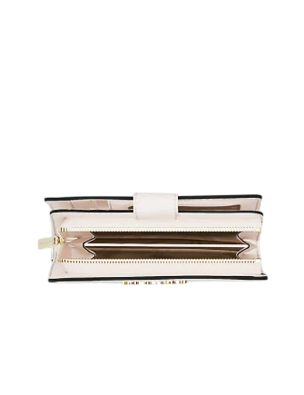 Michael Michael Kors Jet Set Travel Medium Logo Debossed Billfold Wallet Light Cream