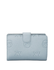 Michael Michael Kors Jet Set Travel Medium Logo Debossed Billfold Wallet Pale Ocean