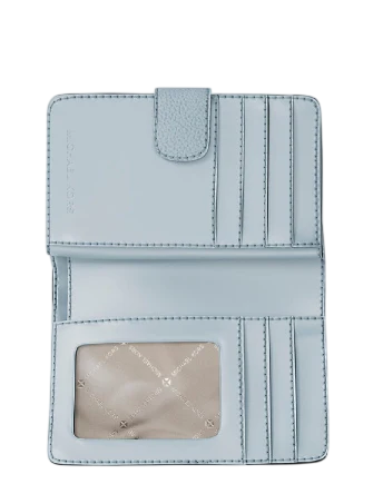 Michael Michael Kors Jet Set Travel Medium Logo Debossed Billfold Wallet Pale Ocean